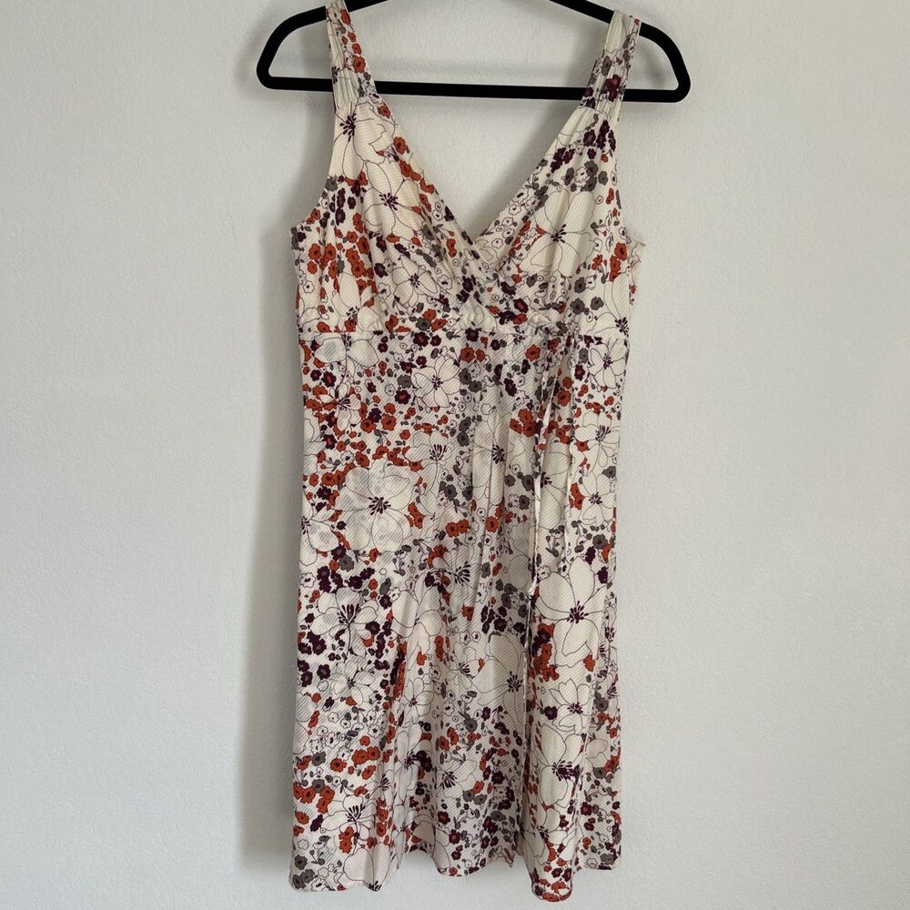 Patagonia Dress Purple & Orange Floral Sleeveless V-neck Organic Cotton Sz 8